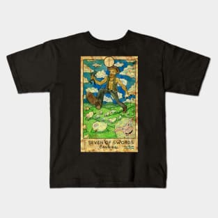 Seven Of Swords. Minor Arcana Tarot Card. Kids T-Shirt